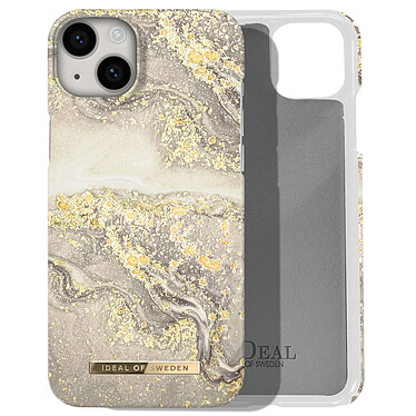 iDeal of Sweden Coque pour iPhone 14 Plus Marbré Luxe Ultra fine Sparkle Greige Marble Beige