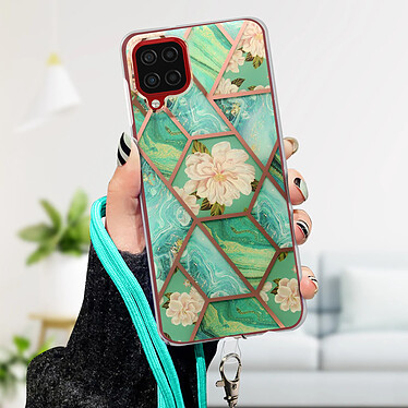 Avis Avizar Coque pour Samsung Galaxy A12 Motif géométrique avec Cordon Amovible turquoise