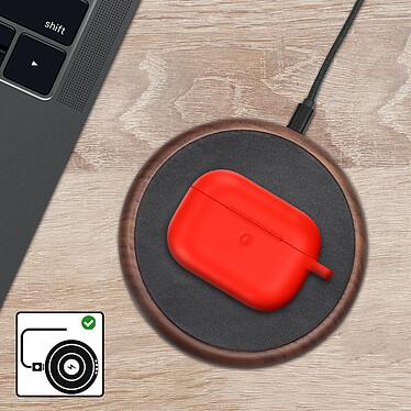 Avizar Coque pour Airpods Pro Souple Anti-traces Anti-rayures avec Mousqueton Rouge pas cher