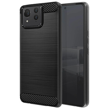 Avizar Coque pour Asus Zenfone 11 Ultra Souple Effet Carbone et Brossé Noir