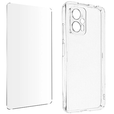 Avizar Coque pour Xiaomi Poco X4 GT Silicone Souple et Film Verre Trempé 9H  transparent