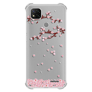 Evetane Coque Xiaomi Redmi 9C anti-choc souple angles renforcés transparente Motif Chute De Fleurs