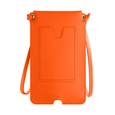 Avizar Pochette Bandoulière Smartphone avec Rangement carte Simili cuir  orange