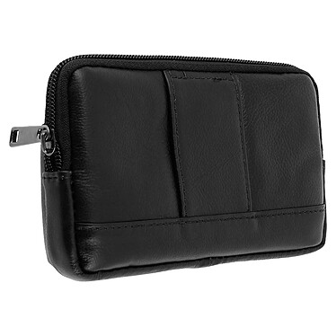 Avis Avizar Etui Ceinture Cuir Véritable Smartphone Taille 145x85mm Passant Ceinture - Noir