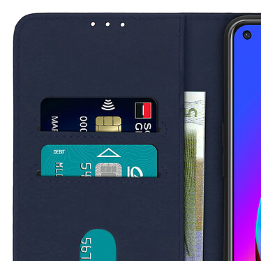 Avizar Étui pour Oppo A94 5G Clapet Portefeuille Support Vidéo  Bleu Nuit pas cher