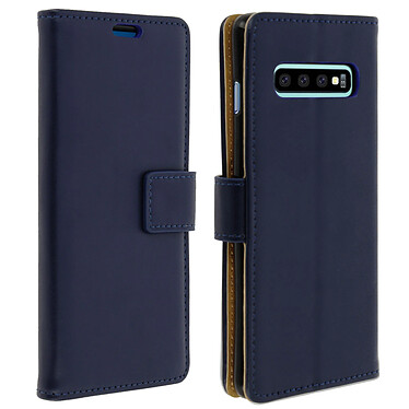 Avizar Étui Samsung Galaxy S10 Housse Clapet Porte-carte Fonction Support bleu nuit