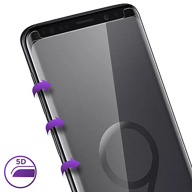 Avizar Film Galaxy S9 Verre trempé Incurvé 5D Full Cover Protection Transparent pas cher