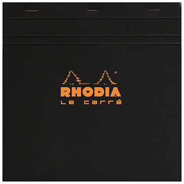 RHODIA Bloc BLACK « Le Carré » 21x21cm 80F agrafées 80g Q.5x5