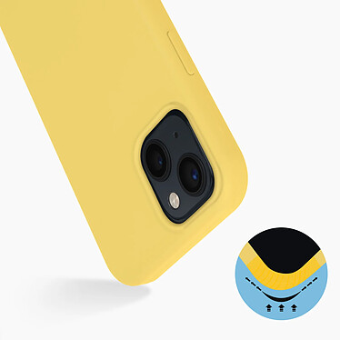 Avis Avizar Coque iPhone 13 Mini Silicone Semi-rigide Finition Soft-touch jaune