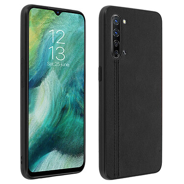 Avizar Coque Oppo Find X2 Lite Rigide Contour Bumper Silicone Effet Cuir Noir