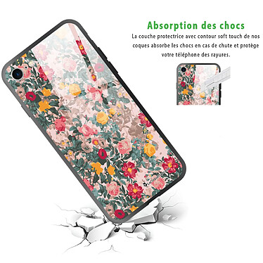 Avis LaCoqueFrançaise Coque iPhone 7/8/ iPhone SE 2020/ 2022 Coque Soft Touch Glossy Fleurs Beige et Rose Design