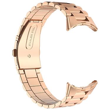 Avizar Bracelet pour Google Pixel Watch Maillons en Acier Inoxydable a Boucle Papillon  Rose gold