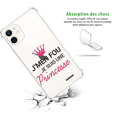 Avis Evetane Coque iPhone 12 mini anti-choc souple angles renforcés transparente Motif Je suis une princesse