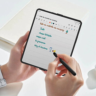 Acheter Avizar Coque pour Galaxy Z Fold 4 Soft Touch avec Film Écran Externe et Stylet Tactile  Noir