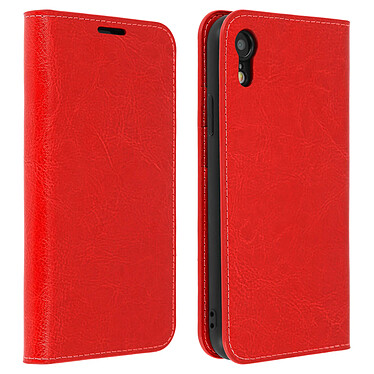 Avizar Étui Apple iPhone XR Housse Cuir Portefeuille Fonction Support - rouge