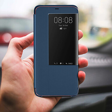 Avis Avizar Housse Huawei Mate 20 Pro Étui Grande Fenêtre Translucide Coque Rigide bleu nuit