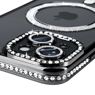 Avis Avizar Coque Diamant pour iPhone 15 Protection MagSafe Contour Strass Noir