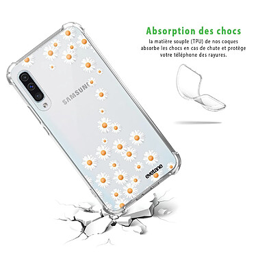 Avis Evetane Coque Samsung Galaxy A50 anti-choc souple angles renforcés transparente Motif Marguerite