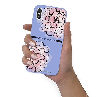 LaCoqueFrançaise Coque iPhone X/Xs Silicone Liquide Douce lilas Rose Pivoine pas cher