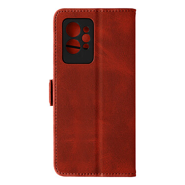 Avizar Étui pour Realme GT 2 Pro Similicuir Porte-carte Double languette magnétique  rouge