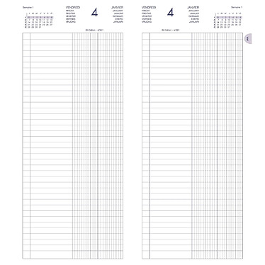 LECAS Agenda Banquier Long 15 x 34 cm 2 Volumes 1 jour/2 pages Noir pas cher