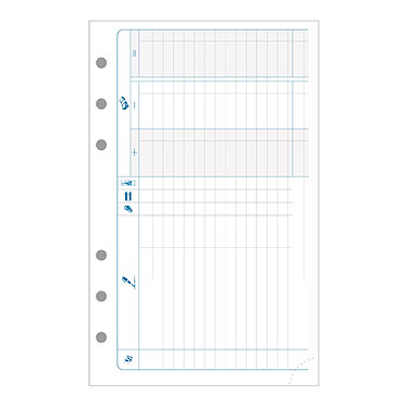 EXACOMPTA Recharge accessoire Exatime 17 recettes-dépenses Pack 47 feuillets 172x105 mm