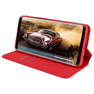 Avizar Etui Galaxy S9 Housse folio Porte-carte Fonction Support Rouge pas cher