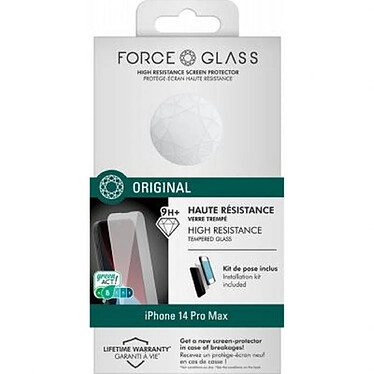 Acheter Force Glass Protection d'écran en verre trempé pour iPhone 14 Pro Max Transparent