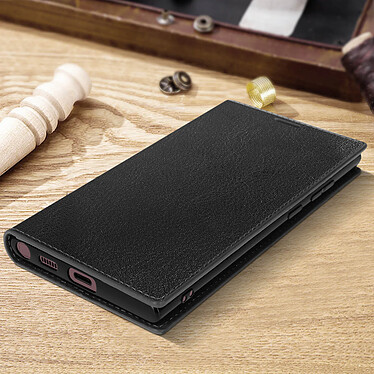 Avis Avizar Étui Galaxy S22 Ultra Folio Cuir Véritable Porte cartes Support Vidéo - noir