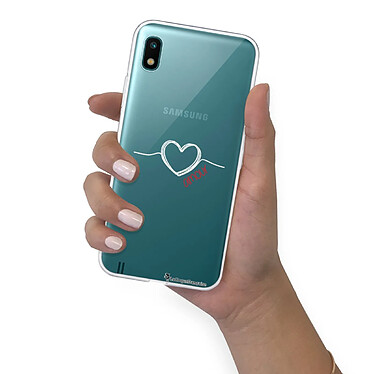 LaCoqueFrançaise Coque Samsung Galaxy A10 360 intégrale transparente Motif Coeur Blanc Amour Tendance pas cher