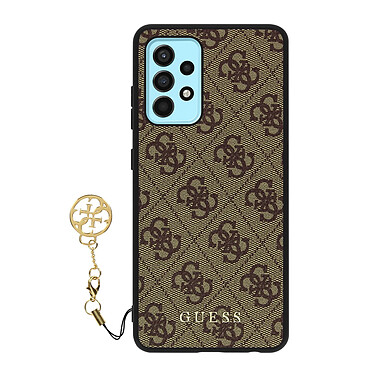 Guess Coque pour Samsung Galaxy A32 Bi-matière Finition tissée 4G Charms Guess Marron