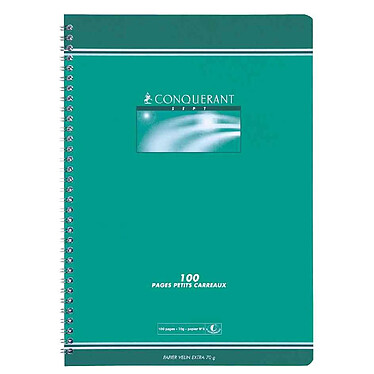 CONQUÉRANT Cahier reliure intégrale 17 x 22 cm 5x5 70g 100 pages x 10