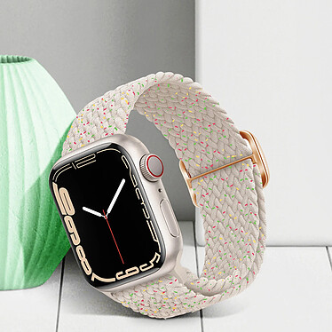 Acheter Avizar Bracelet pour Apple Watch 41mm et 40mm et 38 mm Nylon Tressé Ajustable par Boucle Métallique  beige à motif multicolore