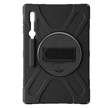 Avizar Coque pour Samsung Galaxy Tab S8 Ultra et S9 Ultra Hybride Poignée Béquille Bandoulière  Noir