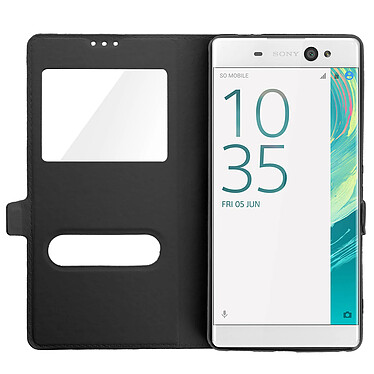 Avis Avizar Housse Sony Xperia XA Ultra Etui Double Fenêtre Coque Silicone Gel - noir