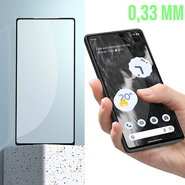 Avizar Verre Trempé pour Google Pixel 7a Dureté 9H anti-rayures Transparent bords biseautés noir pas cher