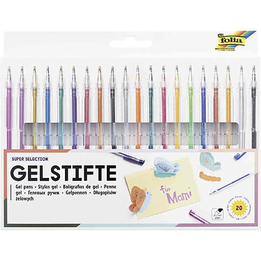 FOLIA Stylo gel SUPER SELECTION, étui de 20