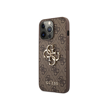 Guess Coque pour Apple iPhone 13 Pro PU 4G Big Marron