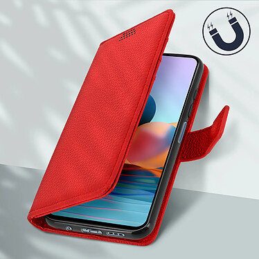 Avizar Housse Xiaomi Redmi Note 10 Pro Porte-carte Fonction Support Vidéo rouge pas cher