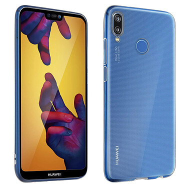 Avizar Coque Huawei P20 Lite Silicone Souple et Film Verre Trempé 9H Contour noir