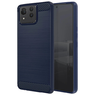 Avizar Coque pour Asus Zenfone 11 Ultra Souple Effet Carbone et Brossé Bleu Nuit pas cher