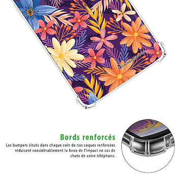 Acheter LaCoqueFrançaise Coque Xiaomi Redmi 9A Silicone antichocs Solides coins renforcés  transparente Motif Fleurs violettes et oranges