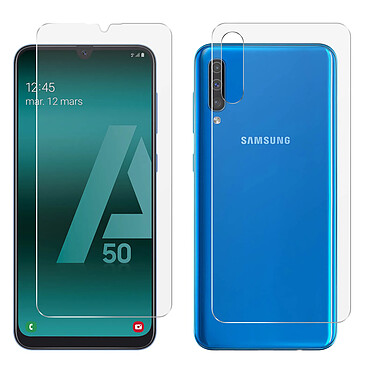 Avizar Films Galaxy A50 / A30s Protection avant et arrière Antibactérien - Transparent