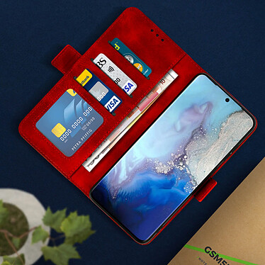 Avis Avizar Housse Samsung Galaxy S20 Étui Folio Porte-cartes Fonction Support Rouge