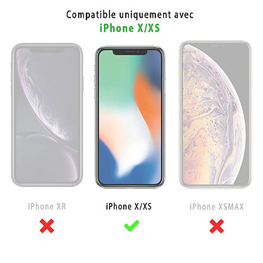 Evetane Coque iPhone X/Xs effet cuir grainé Noir pas cher