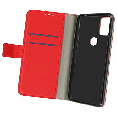 Avizar Housse Alcatel 3X 2020 Aspect Grainé Folio Stand Vidéo Rouge