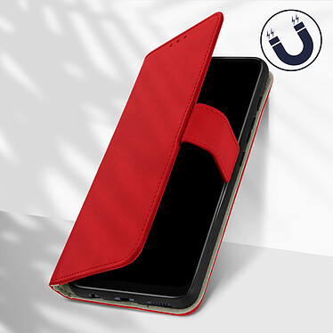 Avizar Housse Motorola Moto G50 Aspect Grainé Folio Stand Vidéo Rouge pas cher