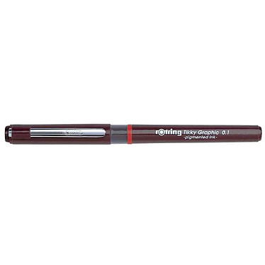 ROTRING Stylo feutre Tikky Graphic Rouge Vin Tracé 0,1 mm Noir