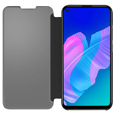 Avizar Housse Huawei P40 Lite E Clapet Translucide Design Miroir Support Vidéo Noir pas cher