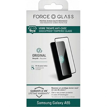 Avis Force Glass Protection d'Écran pour Galaxy A55 en Verre Trempé 2.5D 9H+ Oléophobe Noir transparent